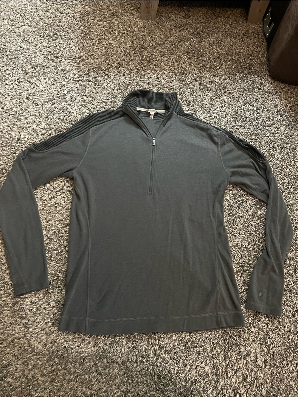 Smartwool Charcoal Gray Zip Mockneck Pullover